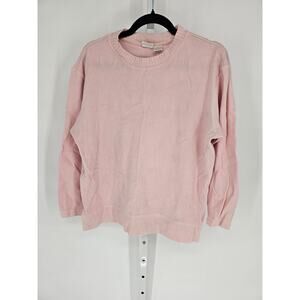 Cherokee Women's Pink Cotton Crew Neck Long Sleeve Casual Knitted Sweater Size L